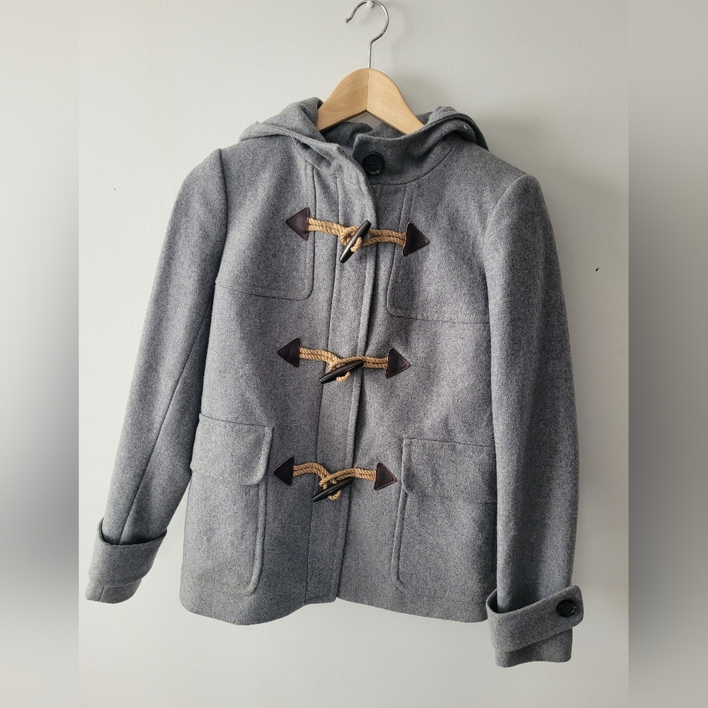 J.Crew Italian Wool Melton Classic Duffle Coat - Style B0647 - FA14, 00, Grey